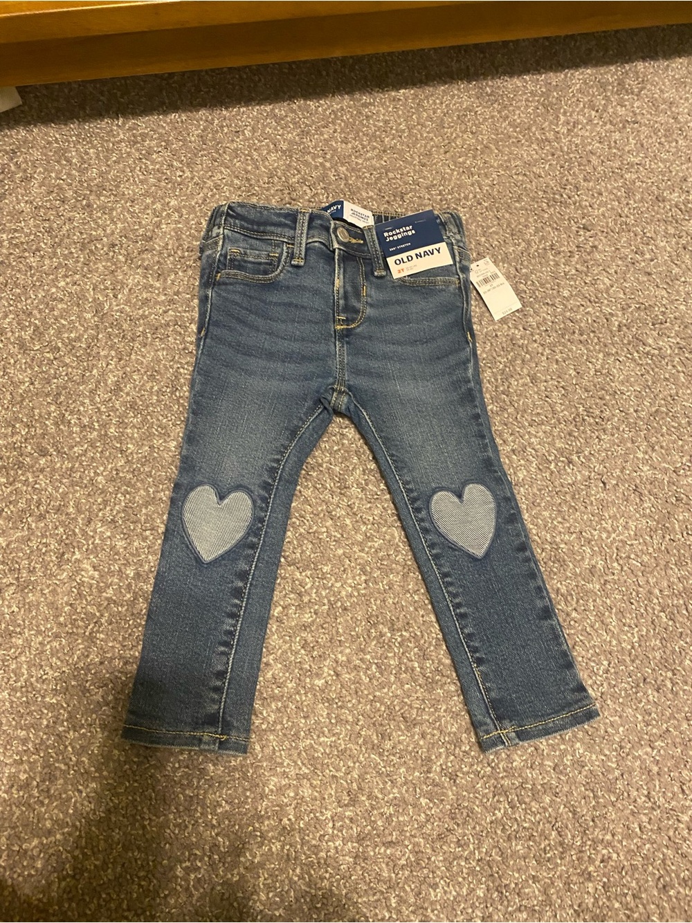 Old Navy Blue Heart-Knee Skinny Jeans for Kids